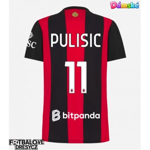 AC Milan Christian Pulisic #11 Dámské Domácí Dres 2026-27 Krátký Rukáv AC Milan Christian Pulisic #11 Dámské Domácí Dres 2026-27 Krátký Rukáv